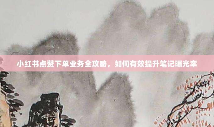 小红书点赞下单业务全攻略，如何有效提升笔记曝光率