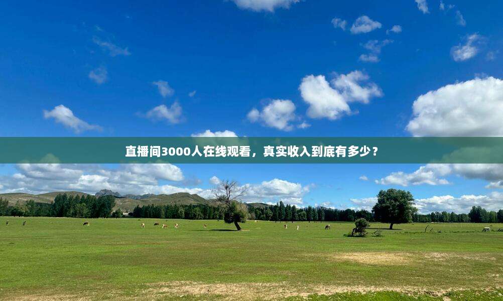 直播间3000人在线观看，真实收入到底有多少？